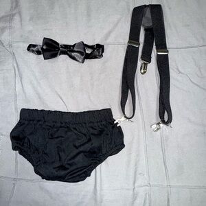 GUC | Black Bow Tie, Suspenders, and Bloomers Set